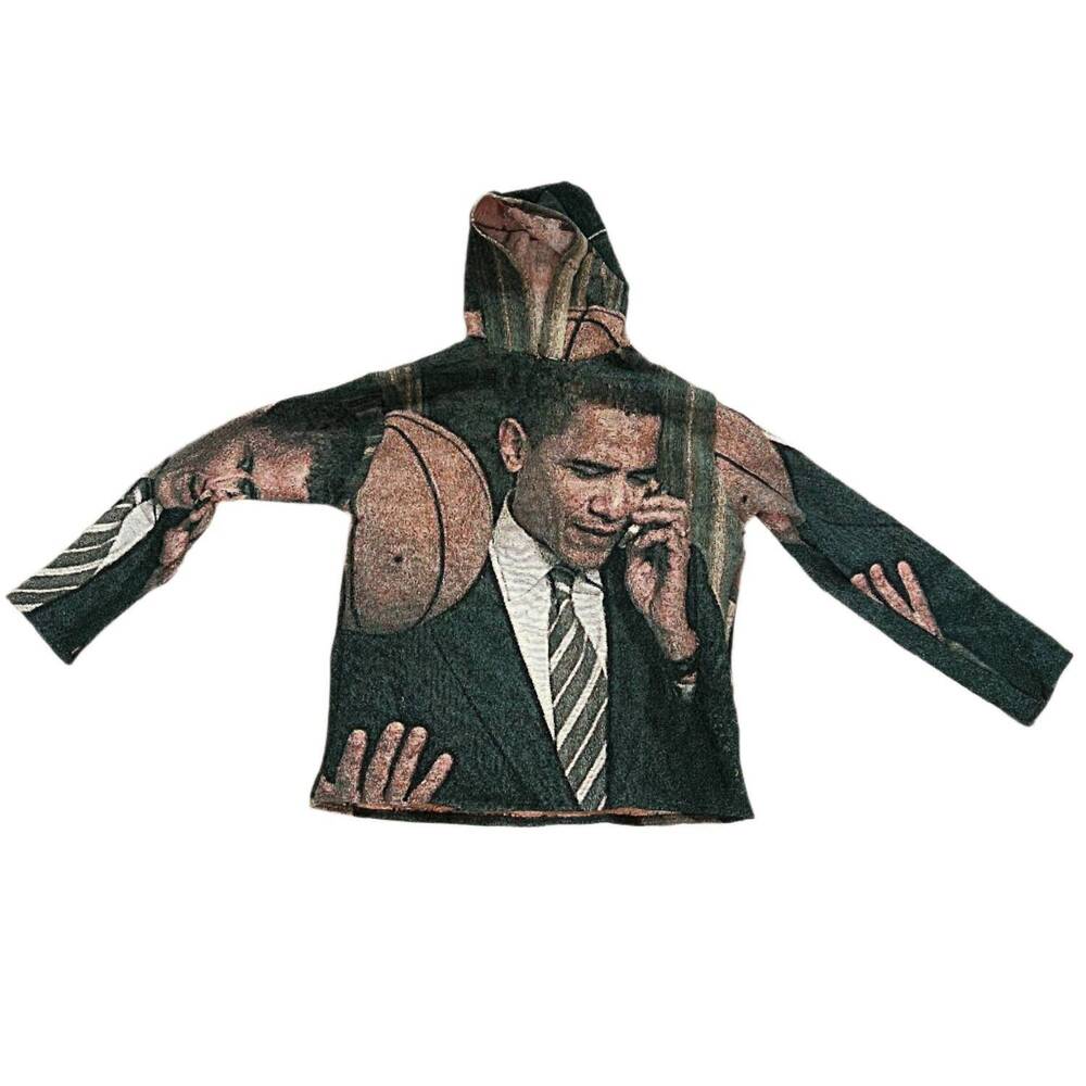 NEW MARQ THE LABEL men's obama tapestry hoody in multi